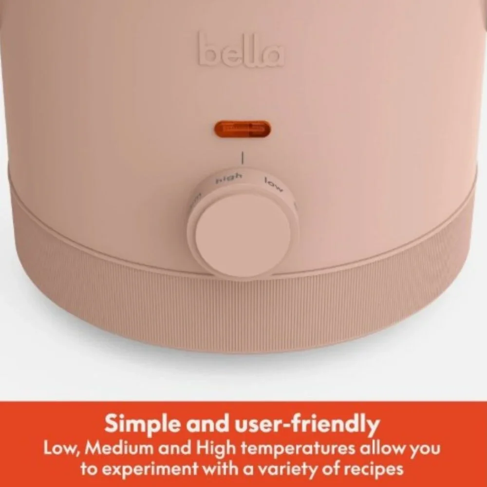 Bella 1.5 Qt Slow Cooker Blossom with 3 Heat‎ Manual Stoneware LY-1502R